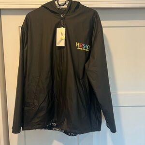 Versace Black Windbreaker/Raincoat Jacket for Men
